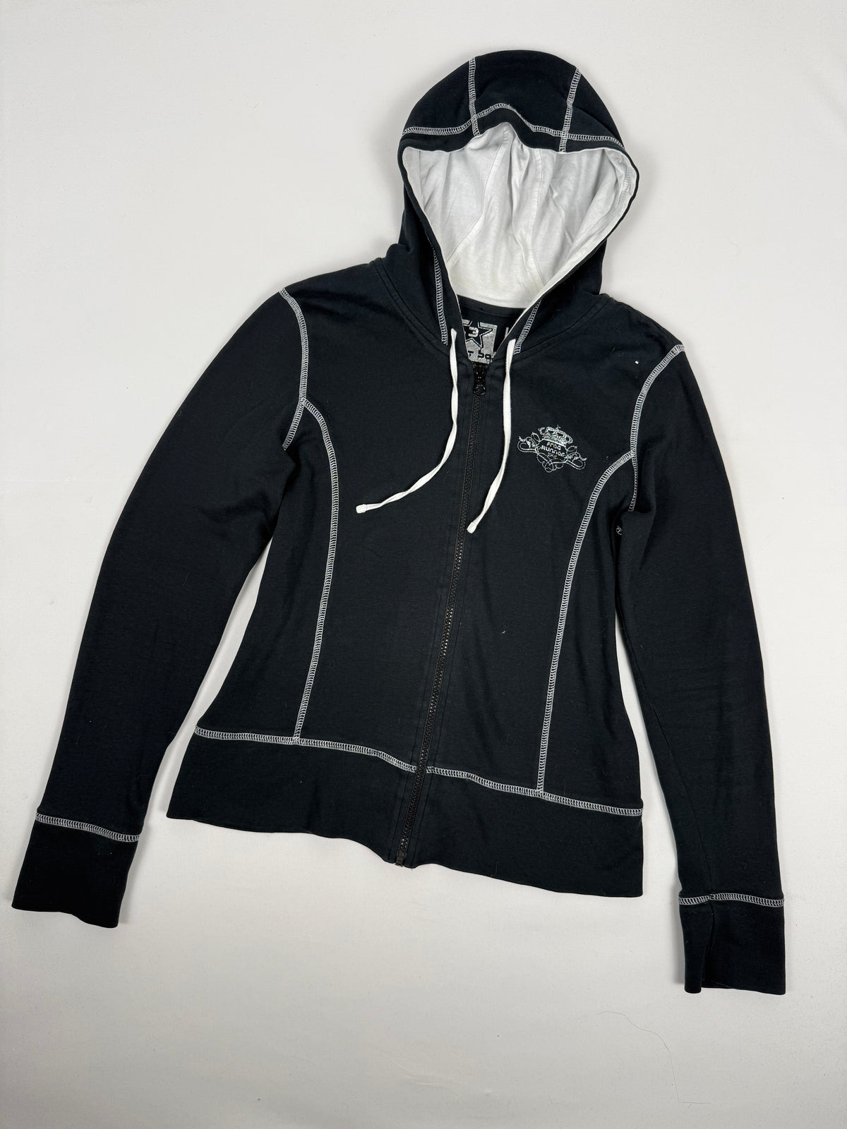 Black zip up activewear hoodie (L)