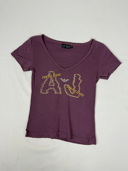 Purple cotton logo tee (S)