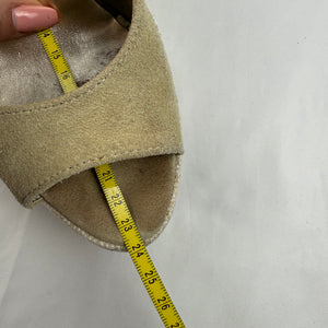 Beige suede wedge open toes heels (36)