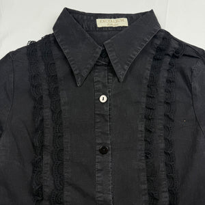 Black office siren tight fit 100% cotton shirt (XS/S)