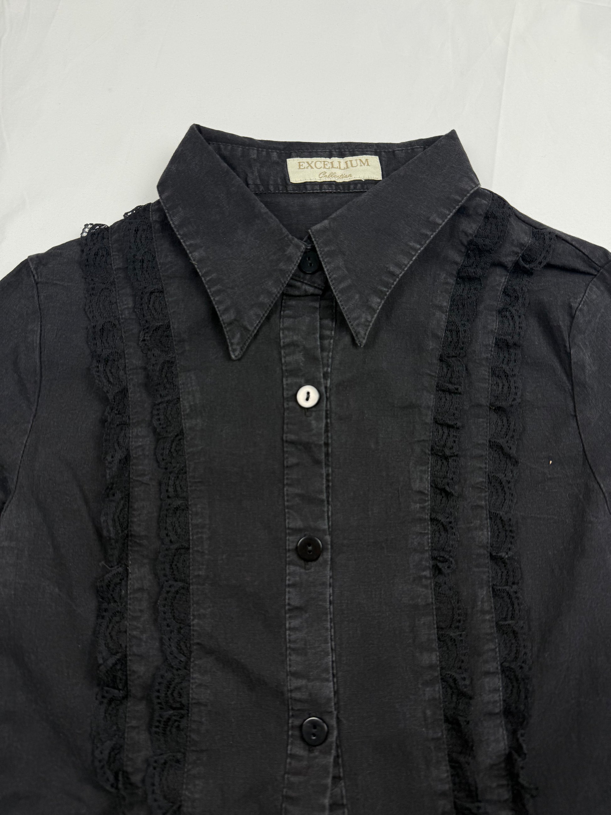Black office siren tight fit 100% cotton shirt (XS/S)