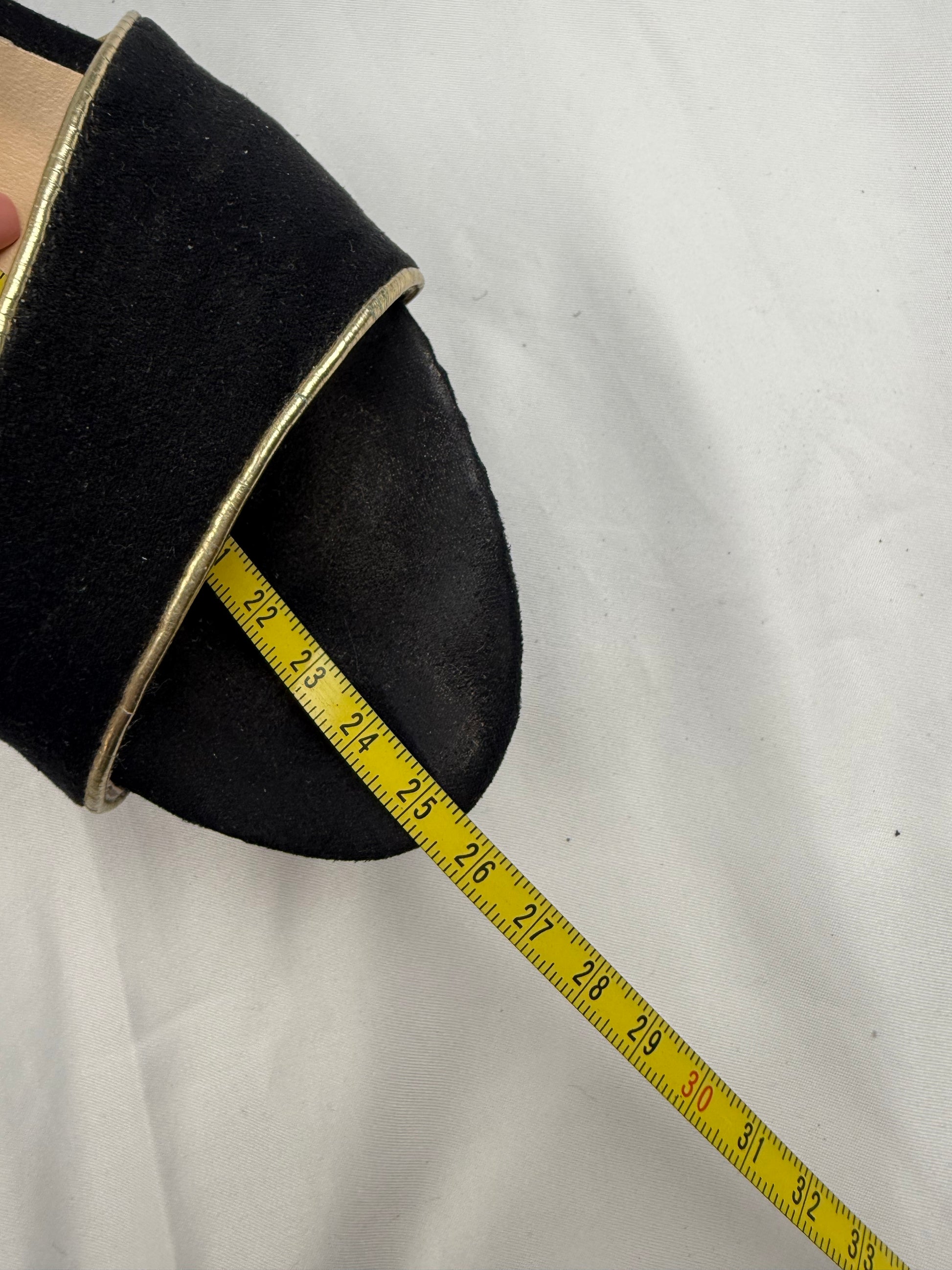 Black suede wedge heels sandals (39)