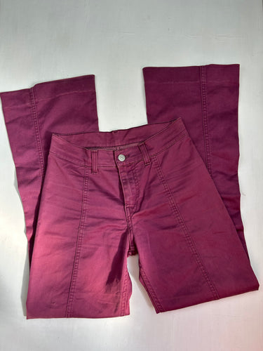 Purple low waist denim flare pants (XS)