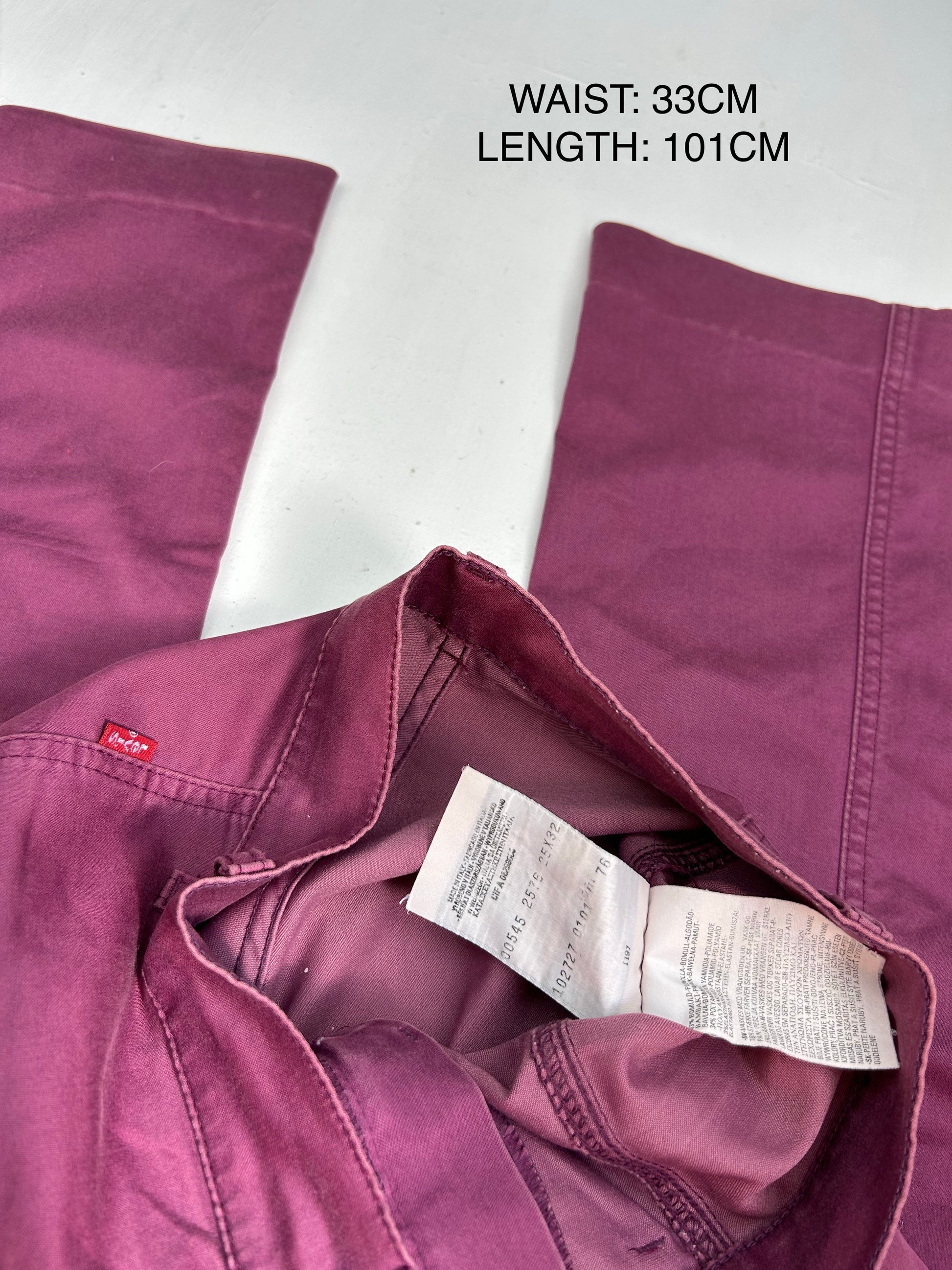 Purple low waist denim flare pants (XS)