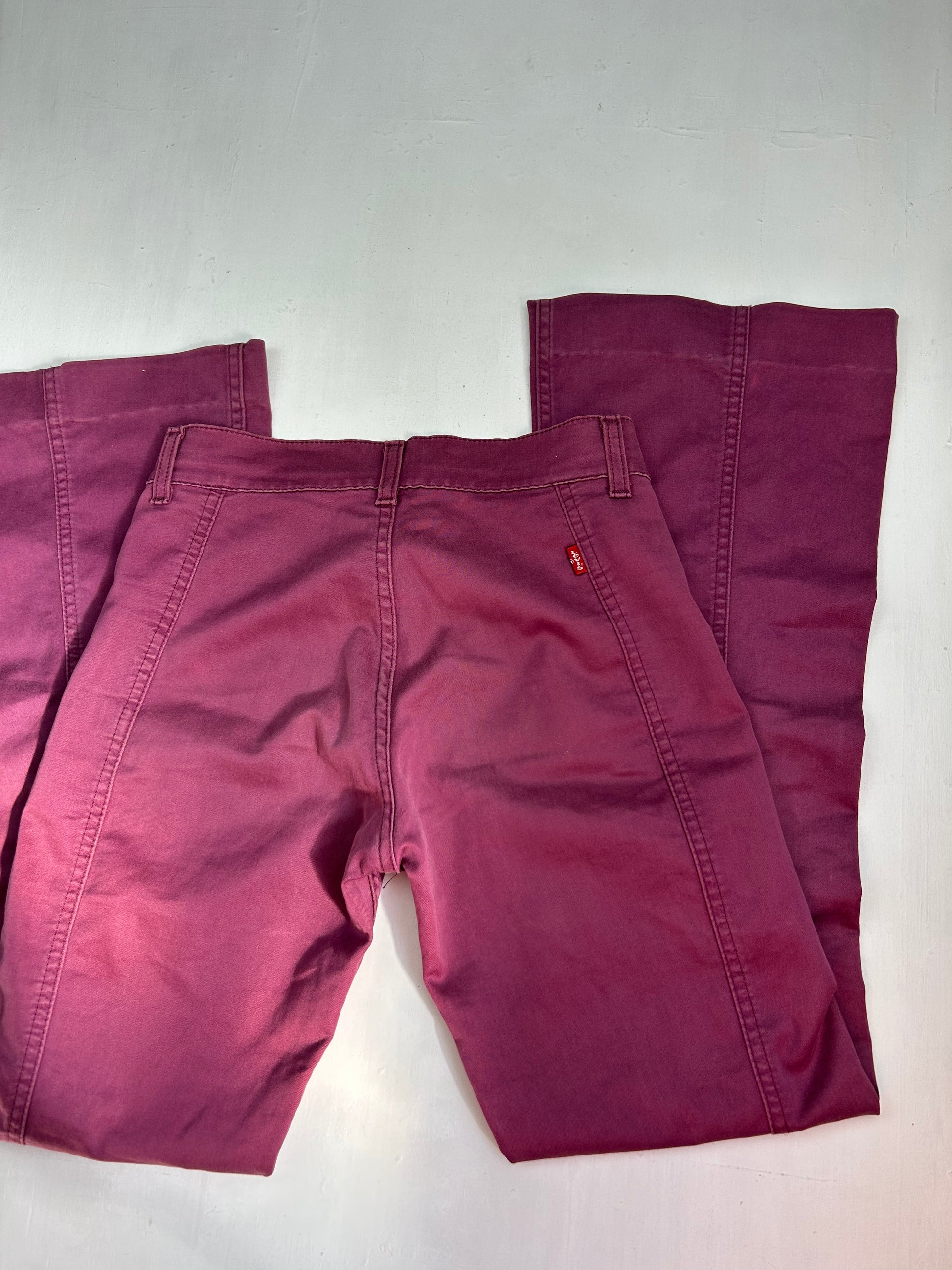 Purple low waist denim flare pants (XS)