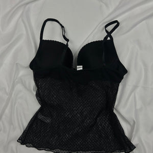 Black mesh corset babydoll  top (S)