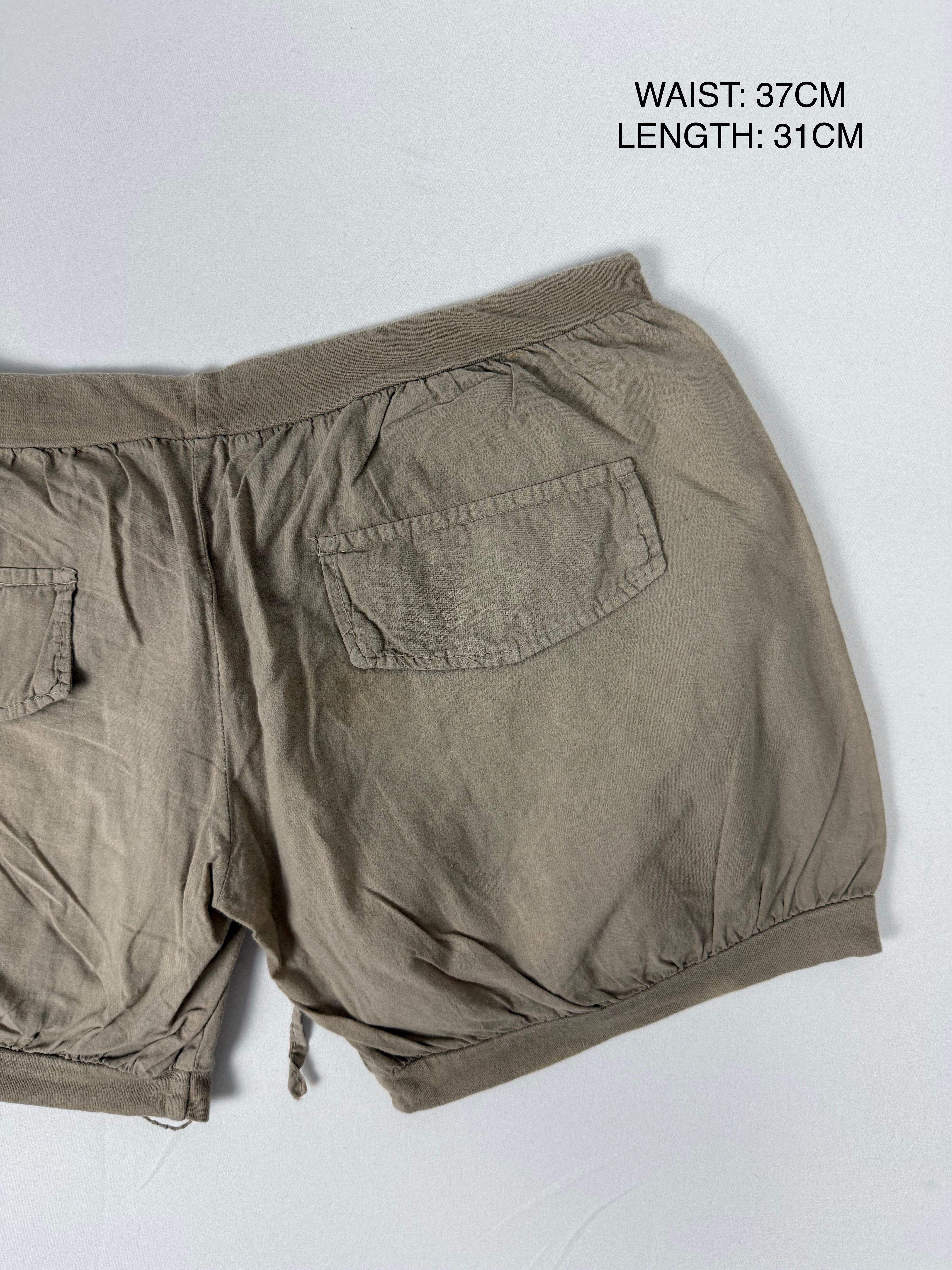 Khaki cotton low rise mini short (M)
