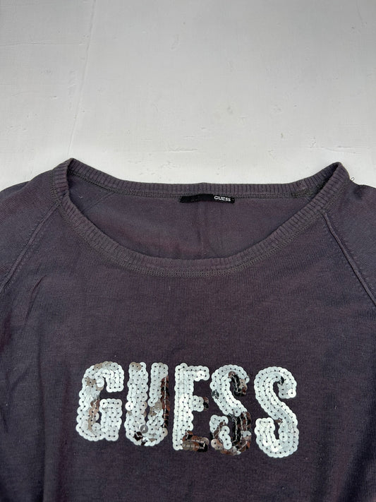 Grey sequins logo jumper (S)