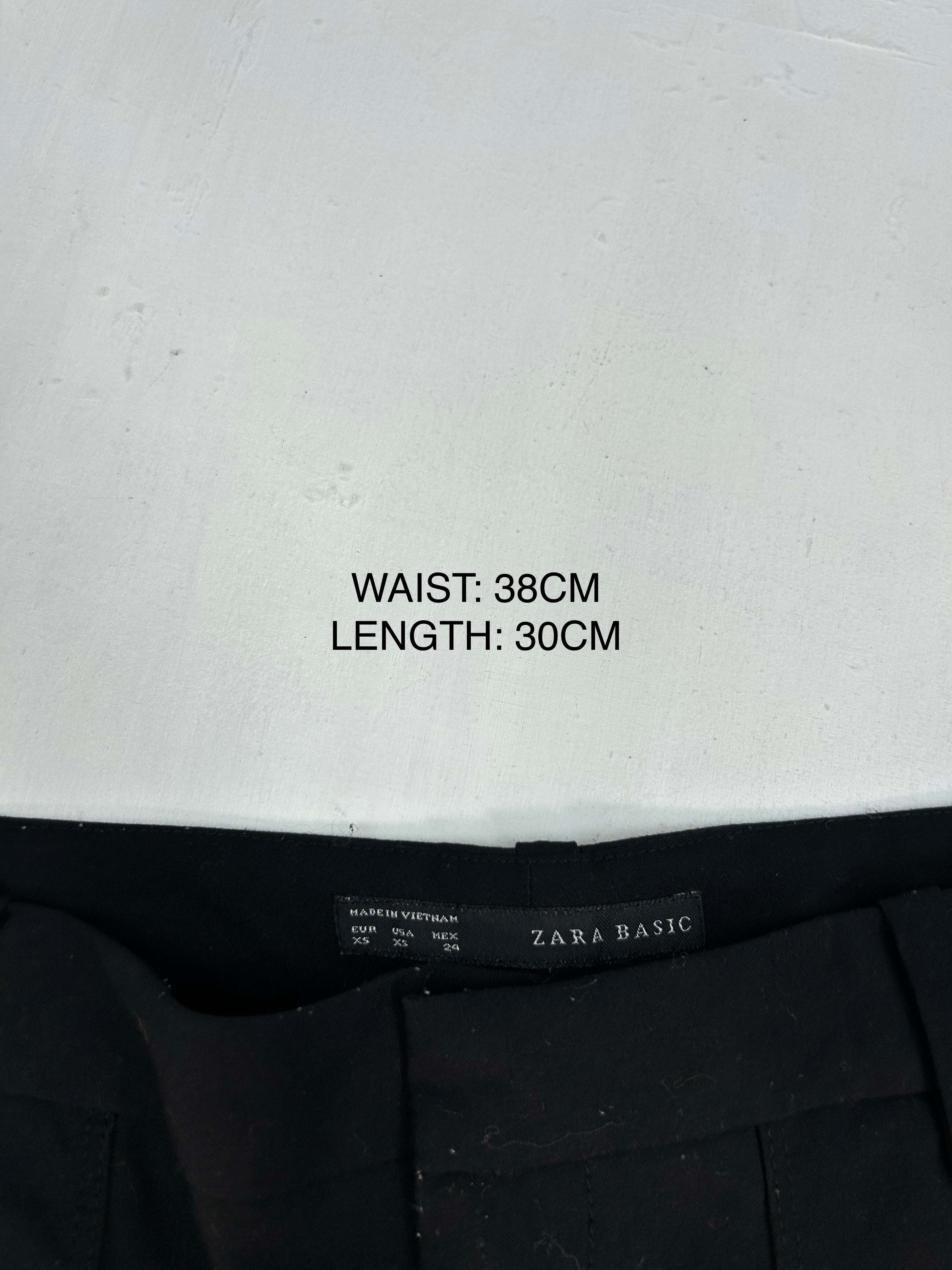 Black office low rise mini short (XS)