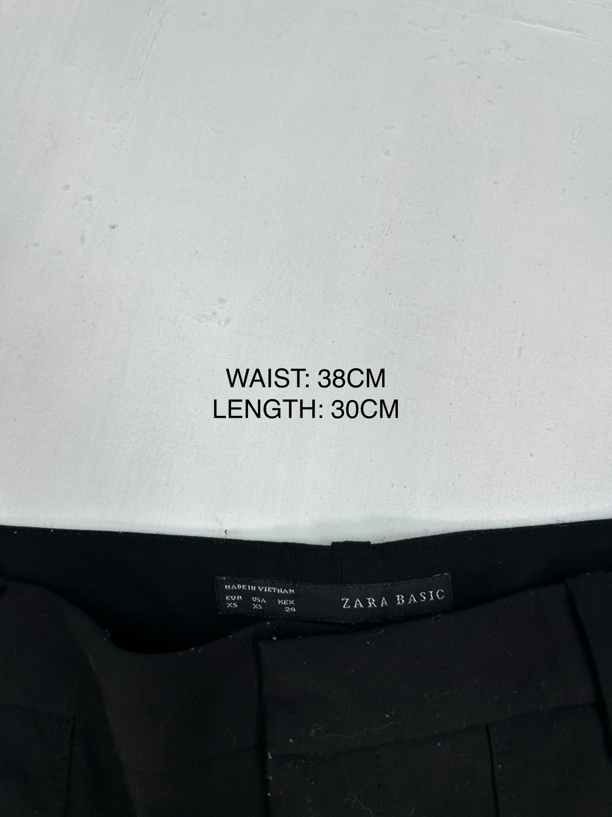 Black office low rise mini short (XS)