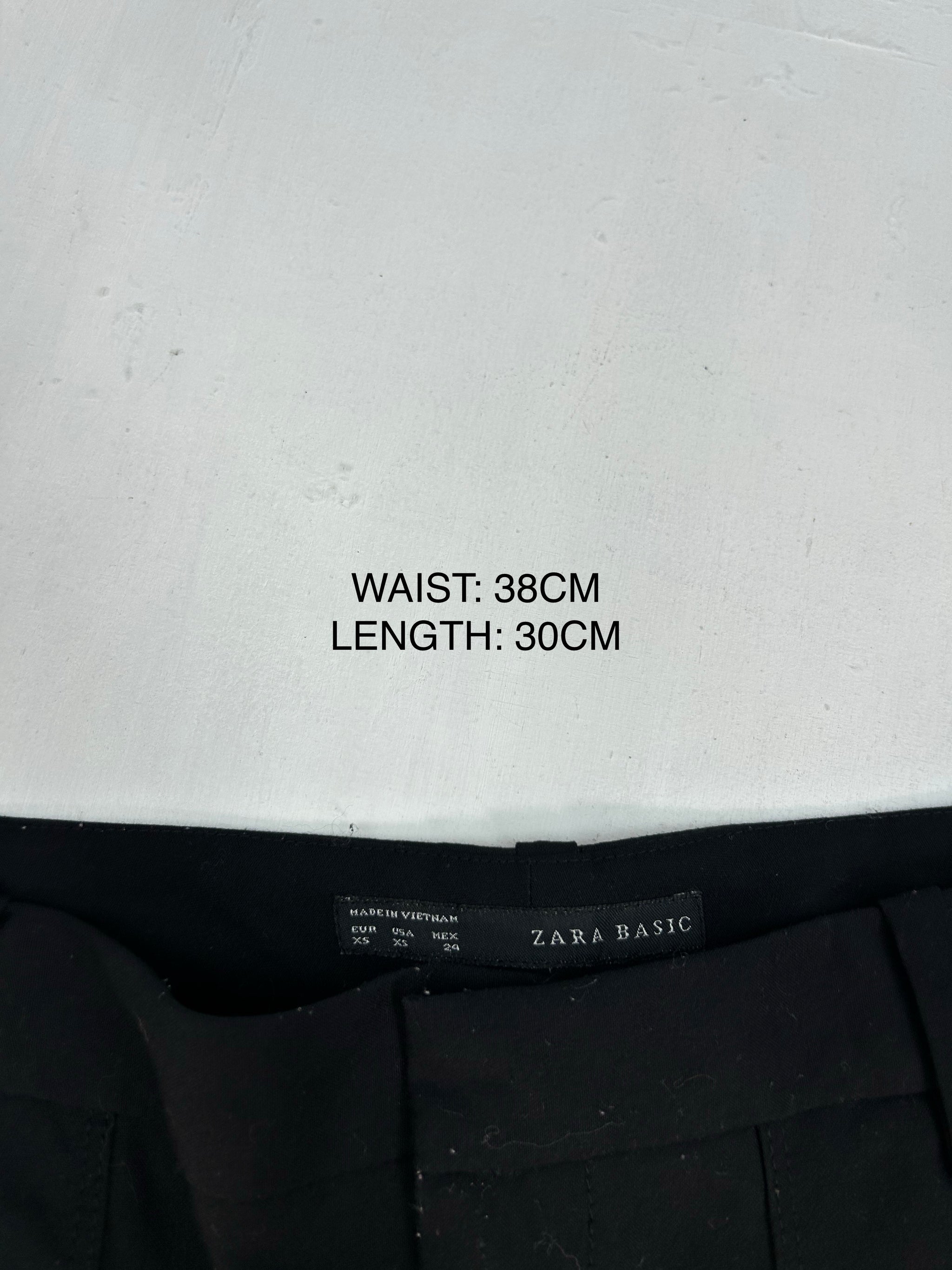 Black office low rise mini short (XS)