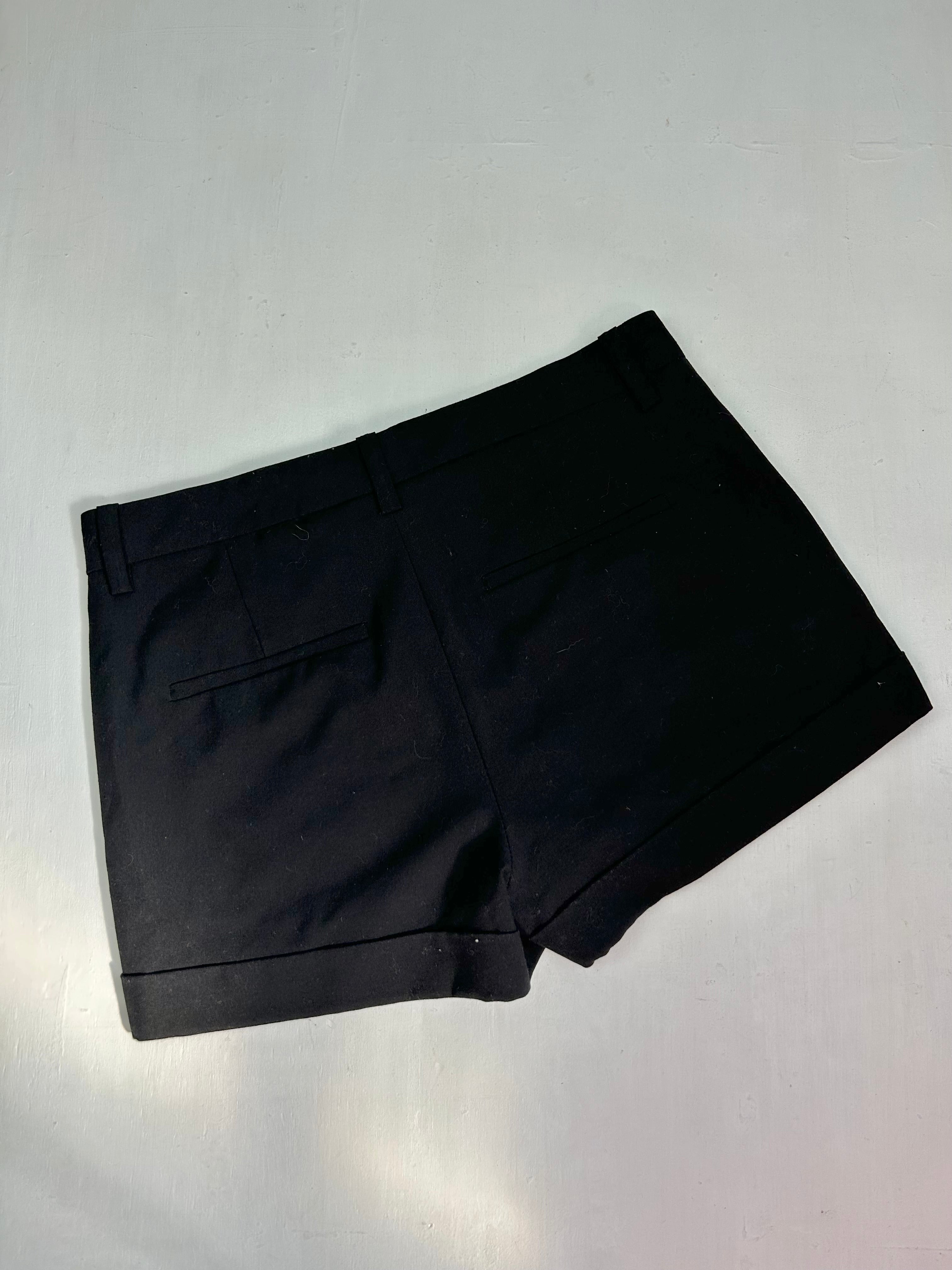 Black office low rise mini short (XS)