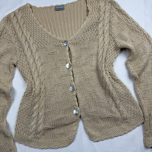 Cream beige knitted cardigan jumper (M/L)