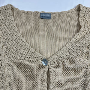 Cream beige knitted cardigan jumper (M/L)