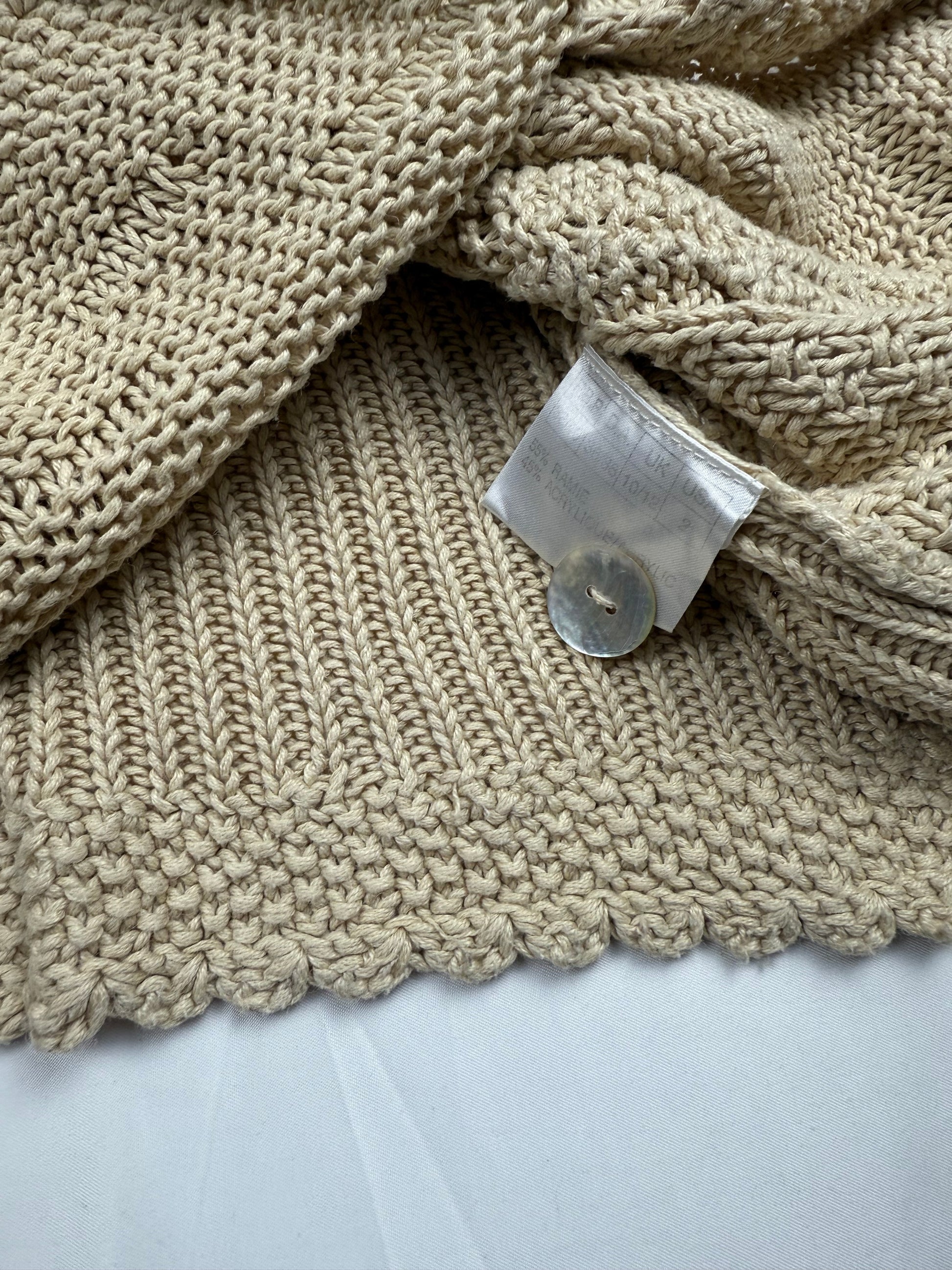 Cream beige knitted cardigan jumper (M/L)