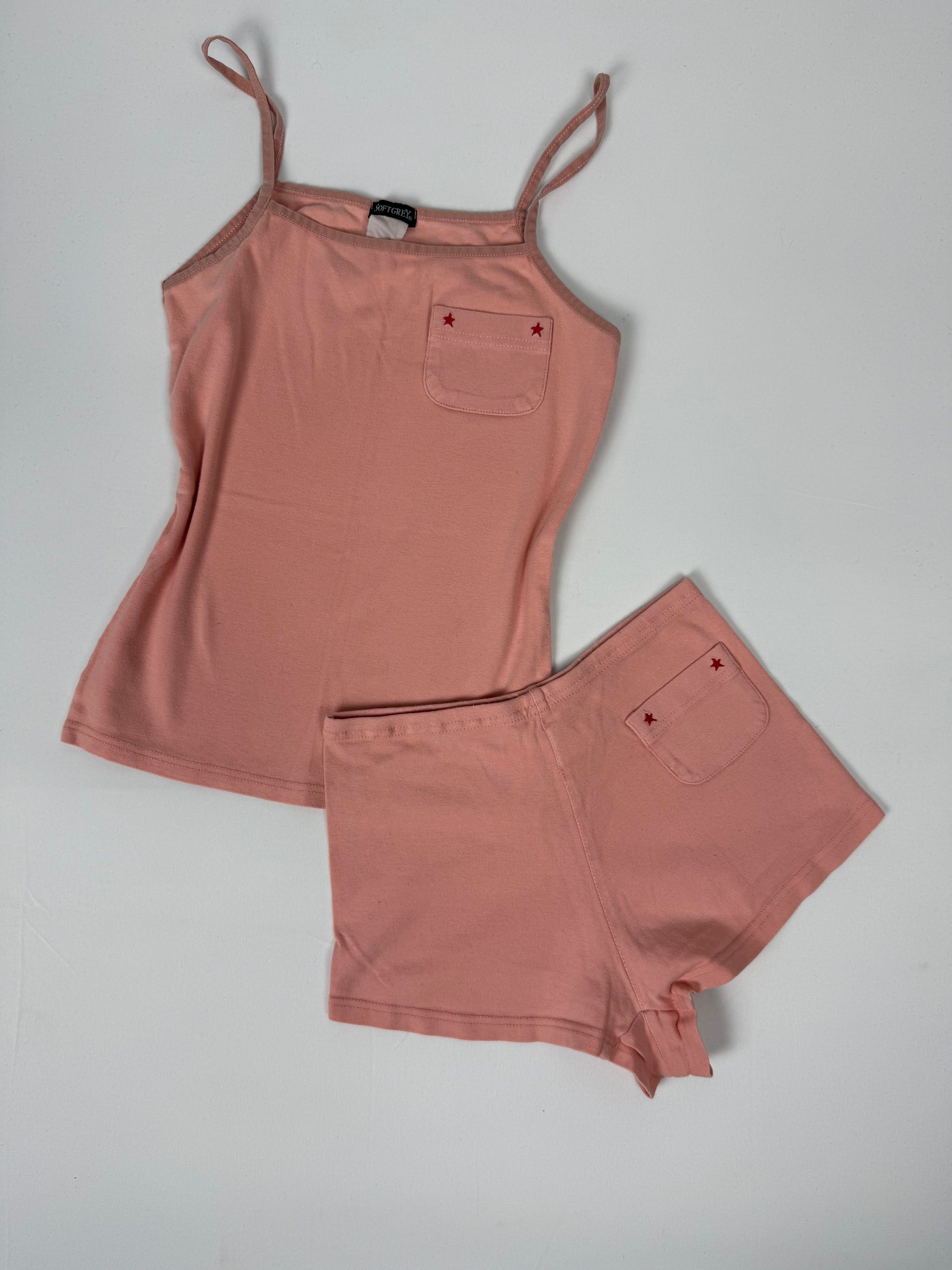 Pink tight fit mini short + top set (XS)