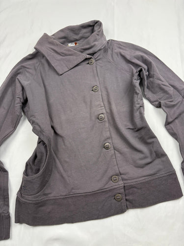 Grey cotton buttons up tight fit jacket (M/L)