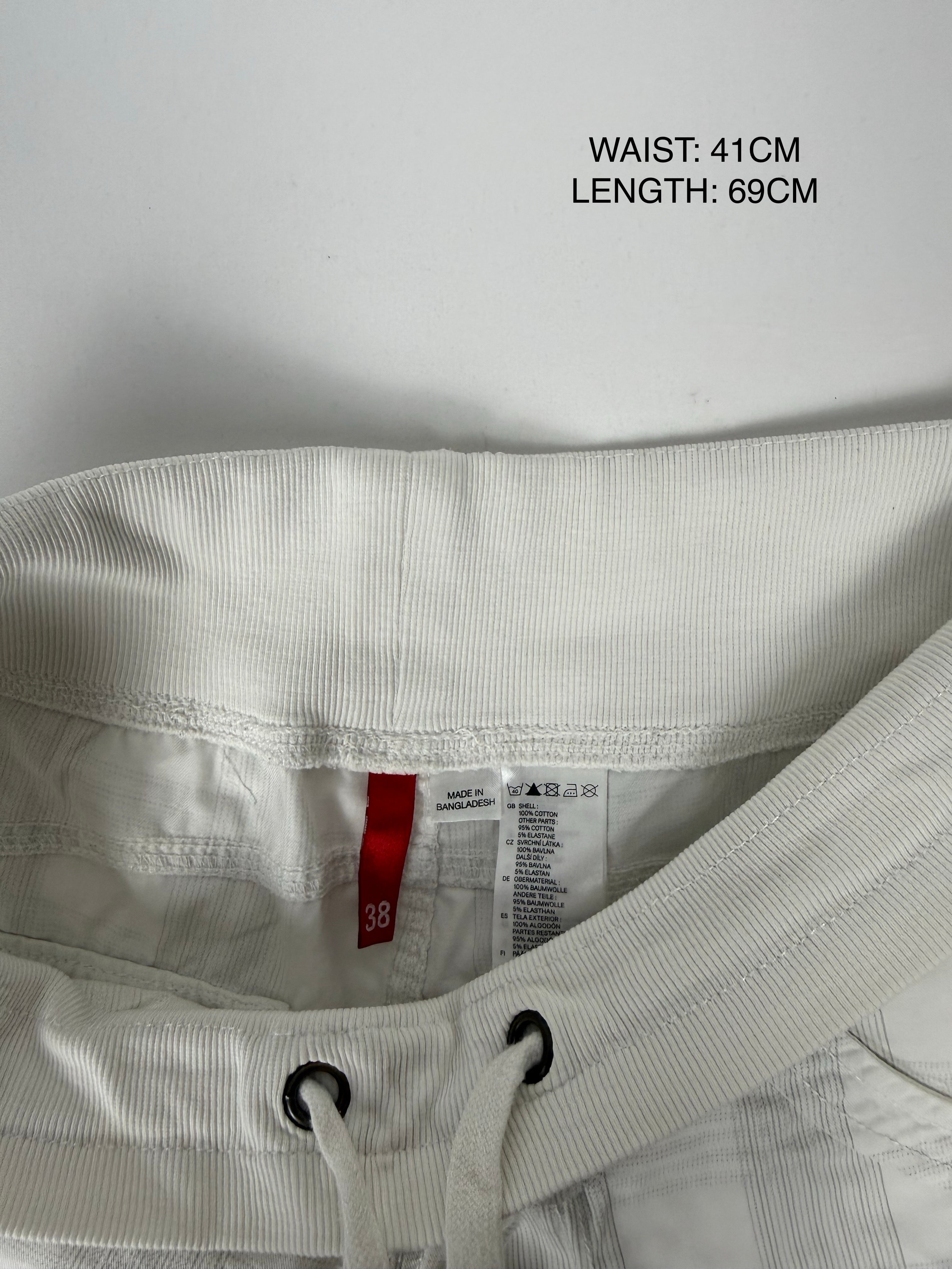 White check print capri pants (M)
