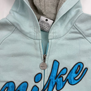 Blue cotton zip up swoosh logo hoodie (S)