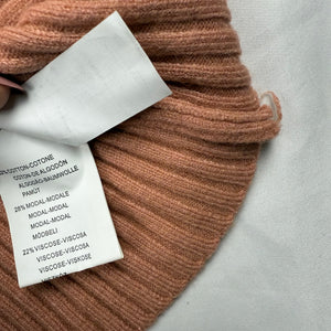 Orange ribbed buttons up high neck jumper (S/M)