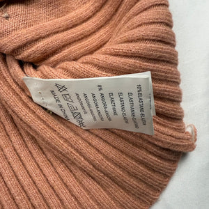 Orange ribbed buttons up high neck jumper (S/M)