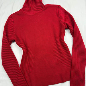 Red turtleneck jumper (S/M)