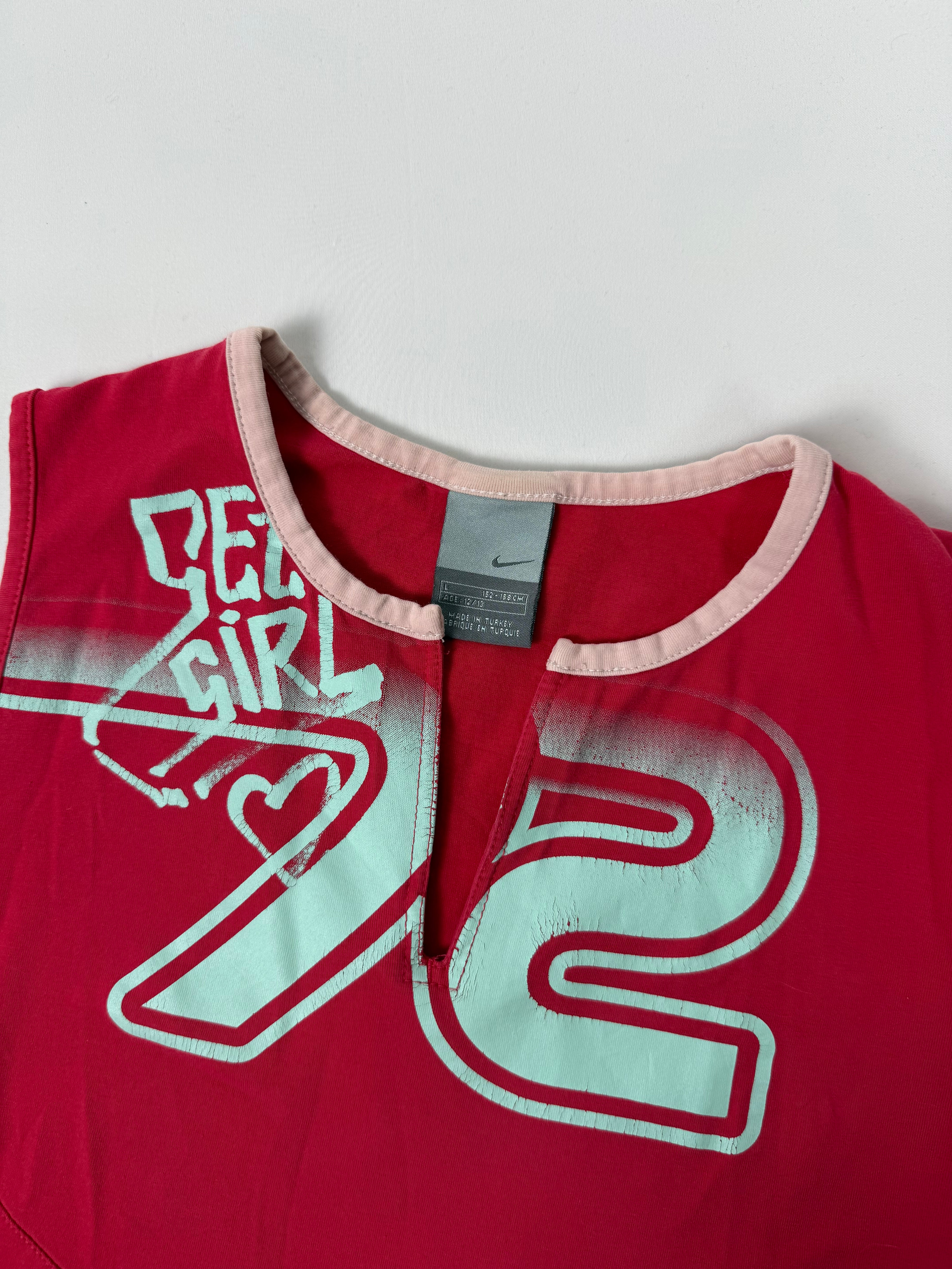 Red graphic activewear top (M)