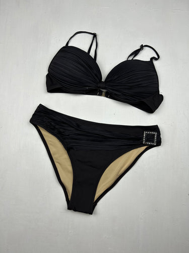 Black low rise bikini set (M)