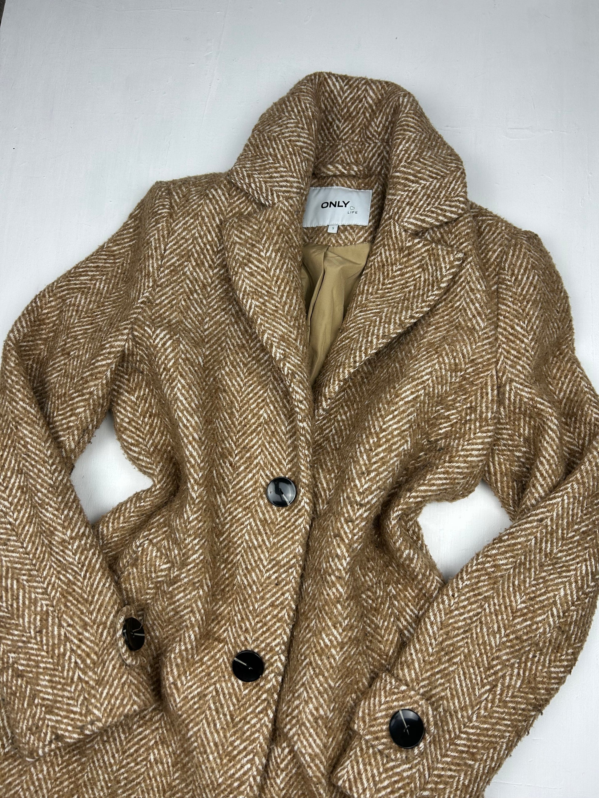 Beige wool trench coat (S/M)