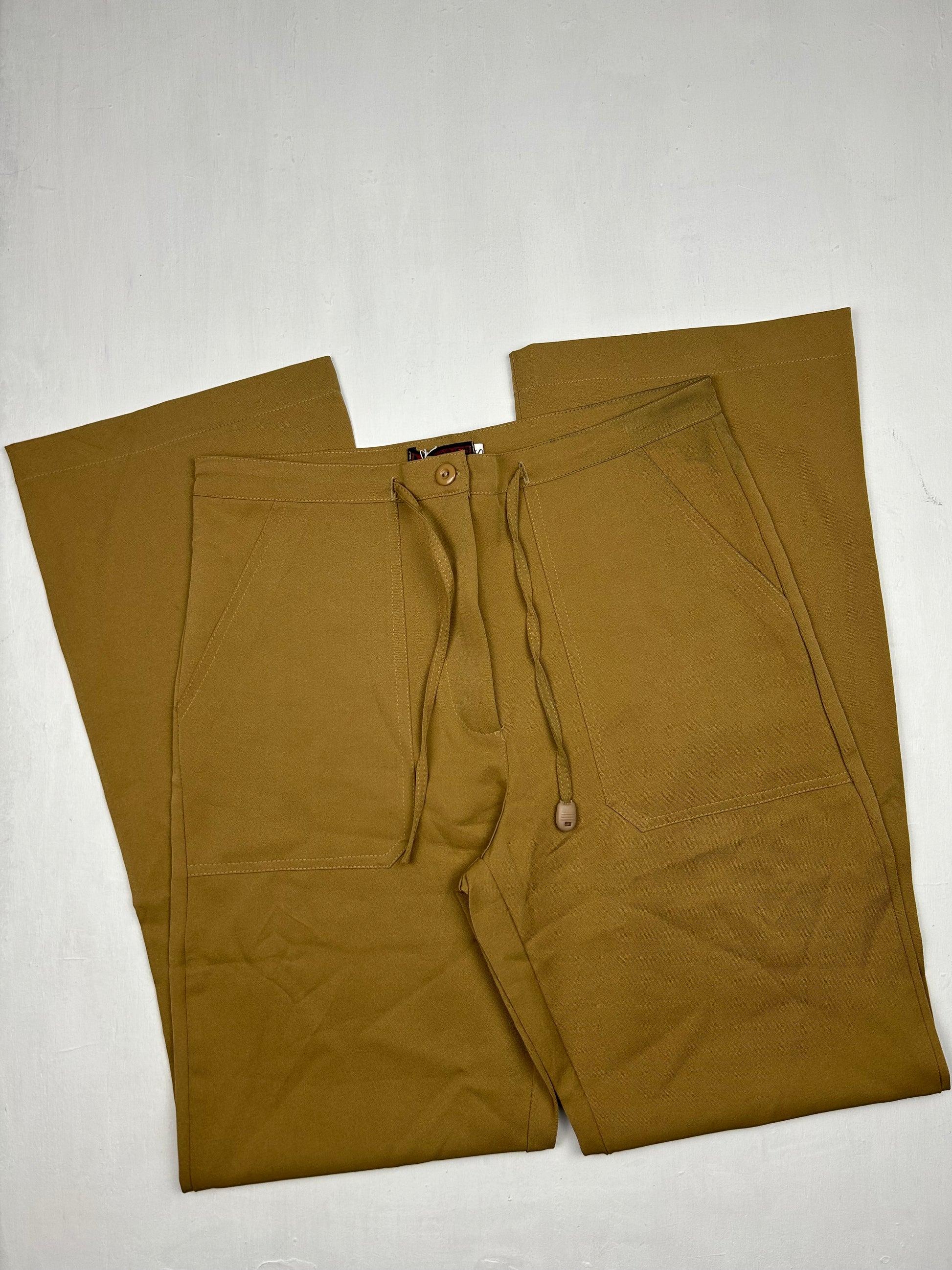 Beige bootcut office pants (S)