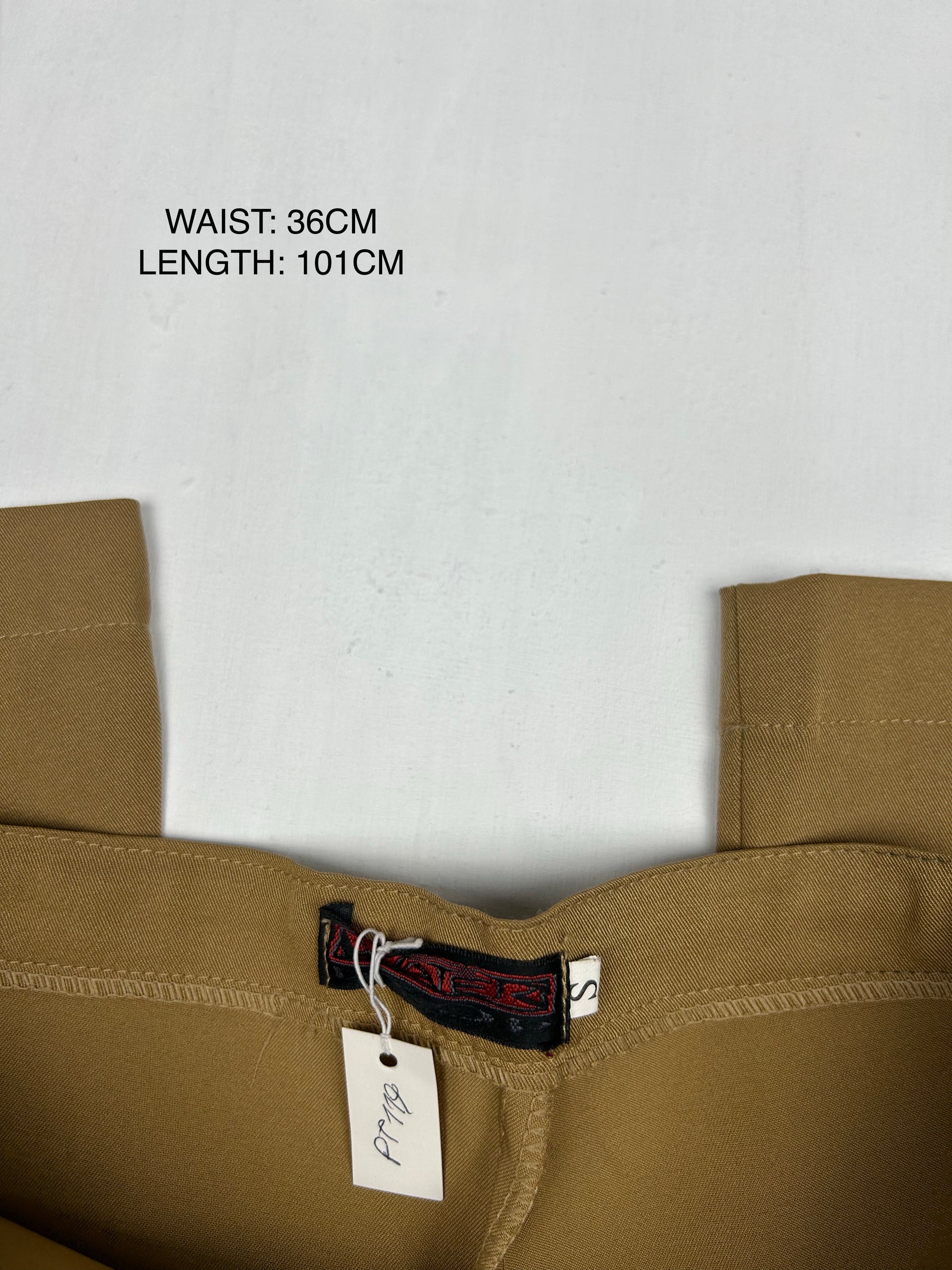 Beige bootcut office pants (S)