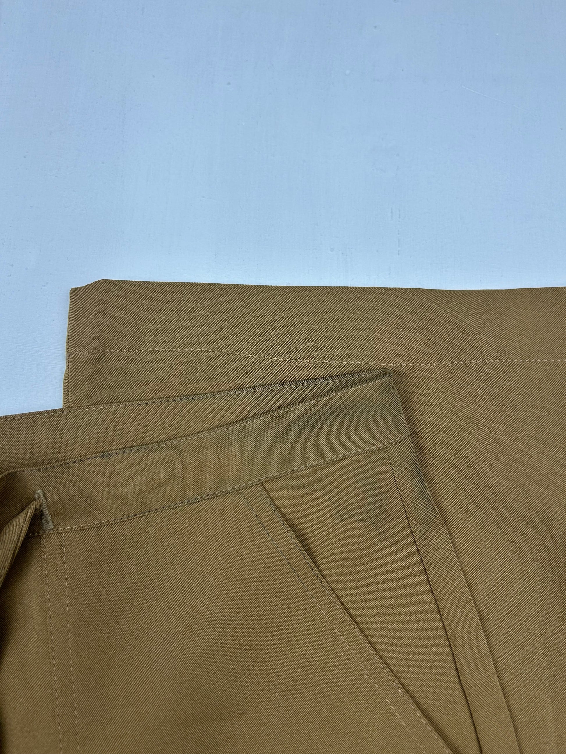 Beige bootcut office pants (S)