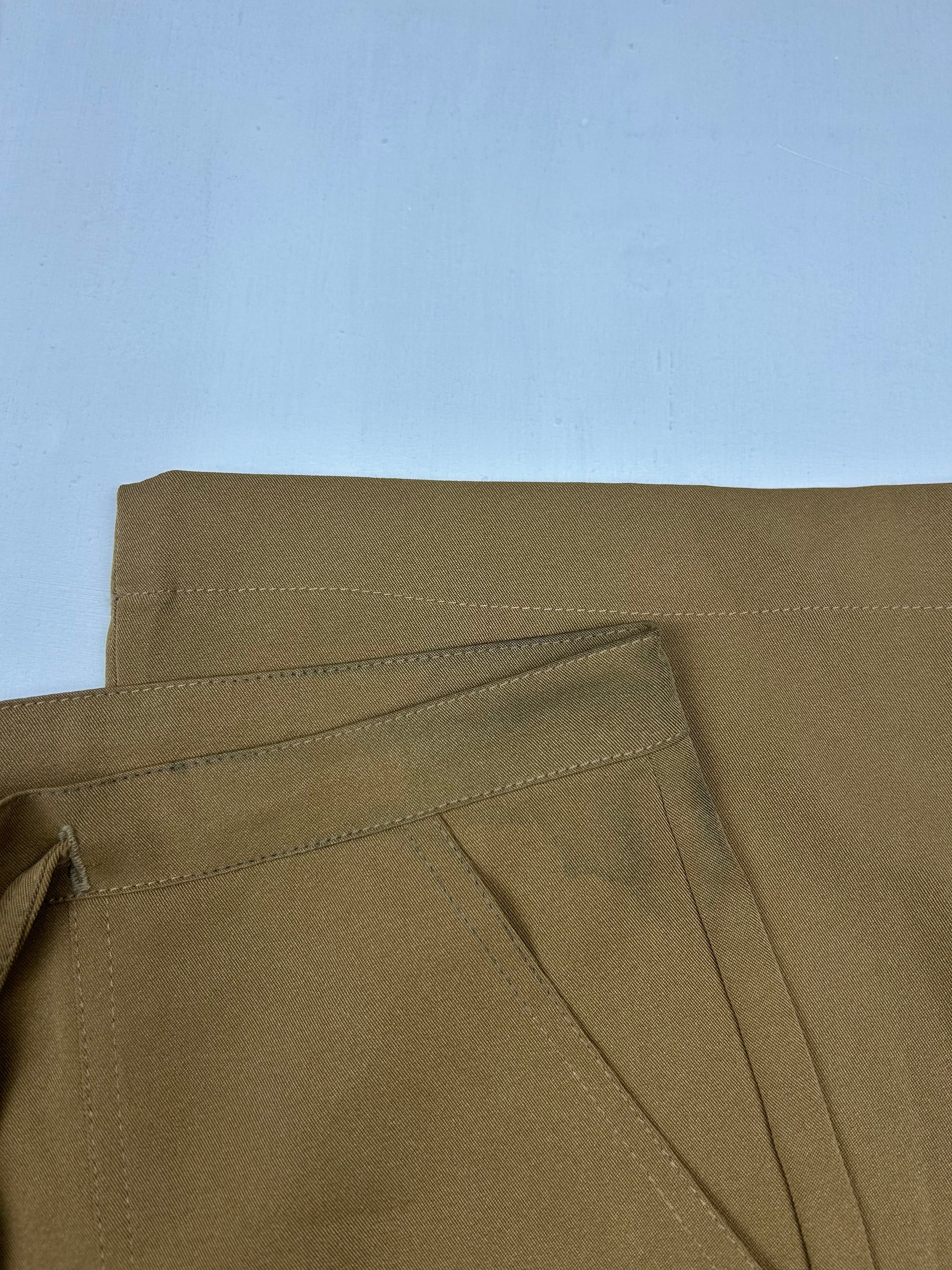 Beige bootcut office pants (S)