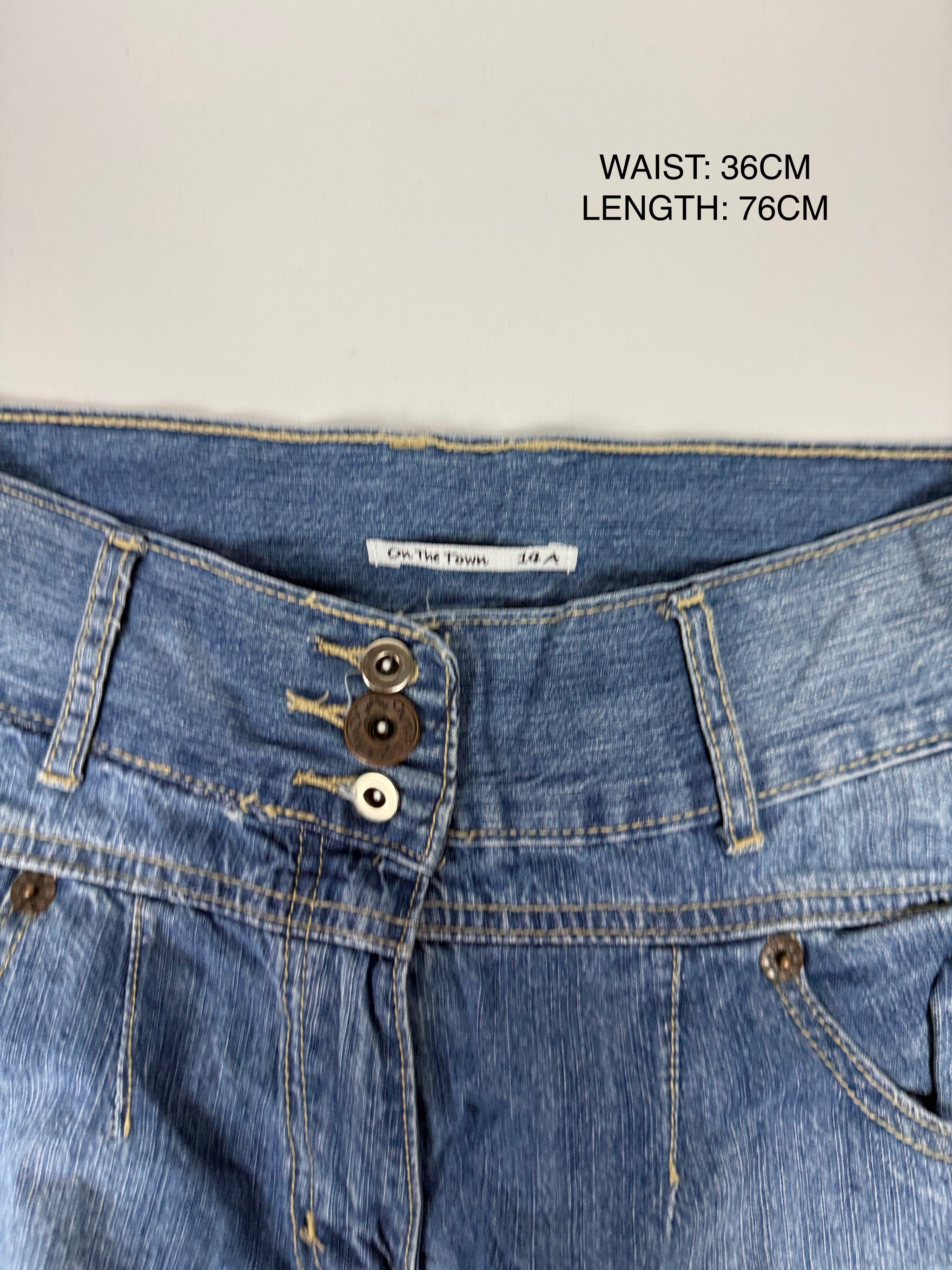 Blue denim sirwal capri pants (S)