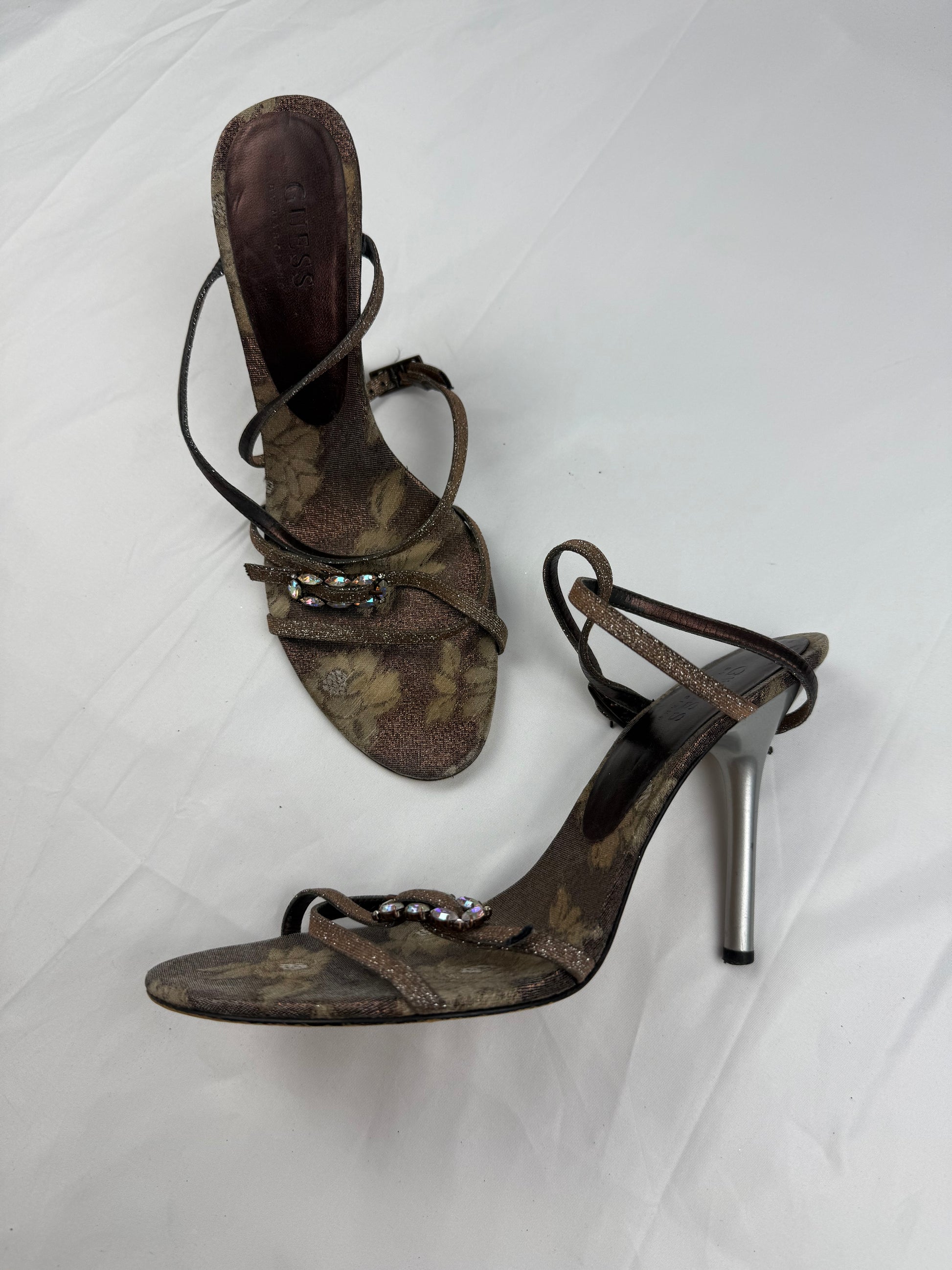 Gold rhinestones heels (39)