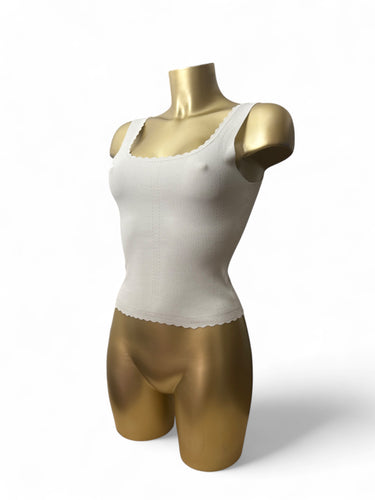 White super stretchy knitted cami top (S)
