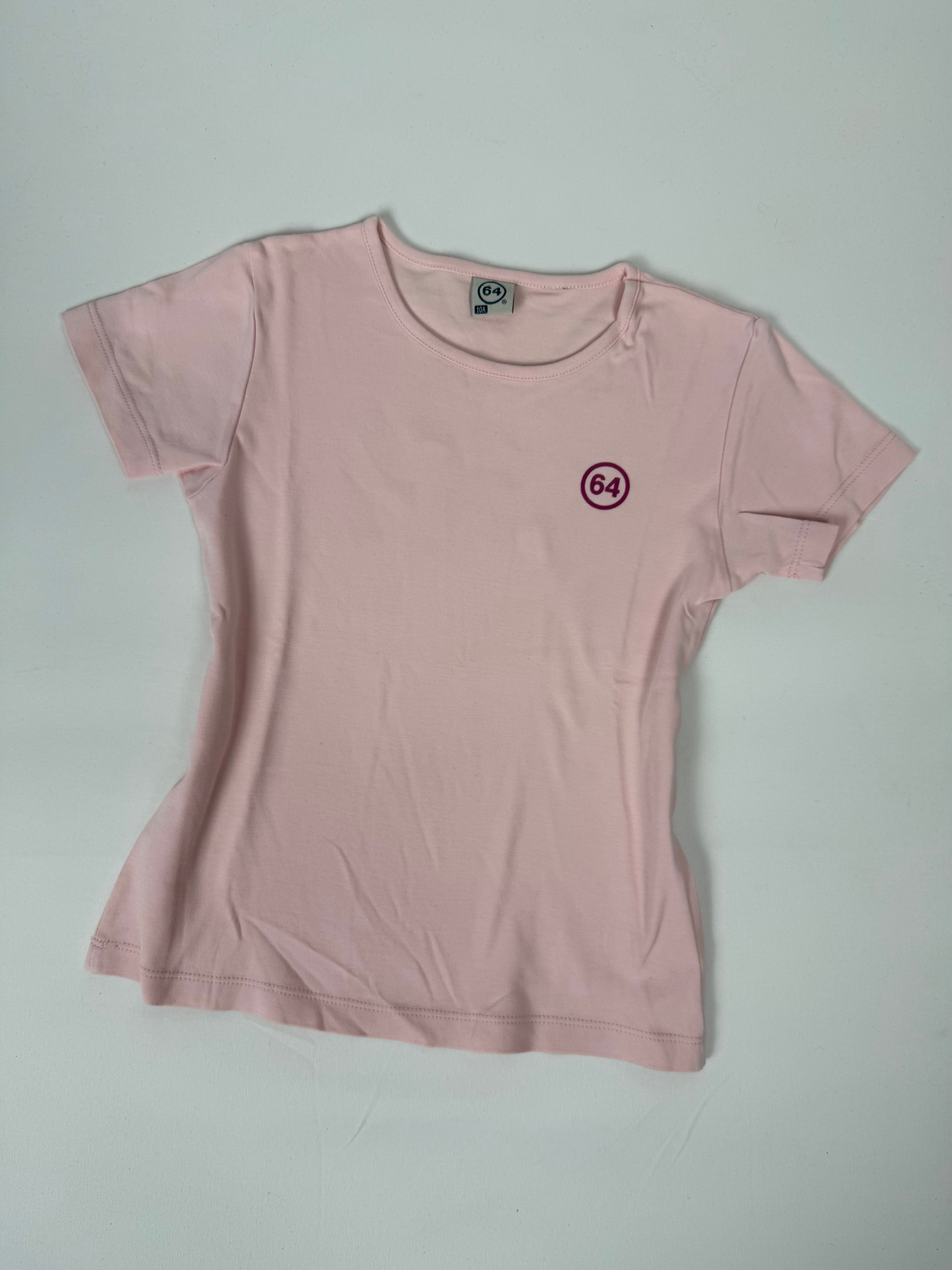 Baby pink cotton graphic tee (S)