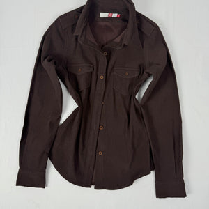 Brown buttons up long sleeves shirt (S/M)