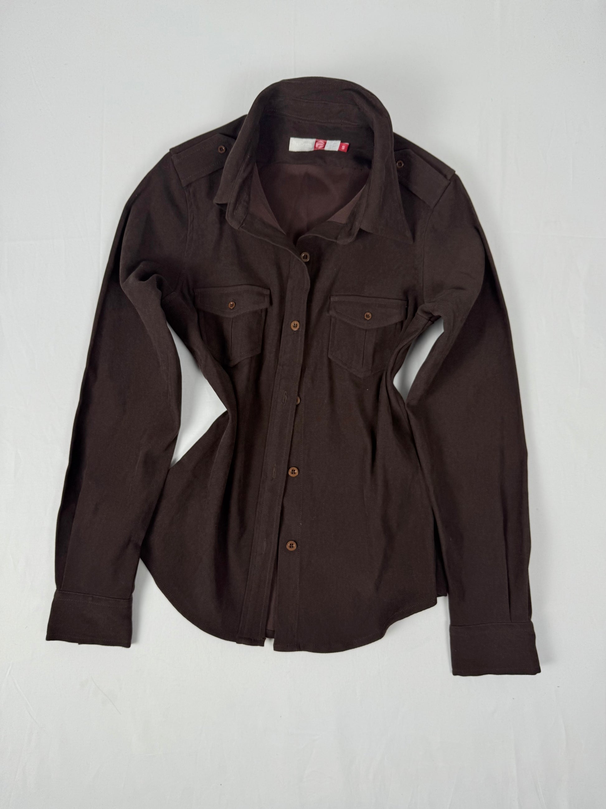 Brown buttons up long sleeves shirt (S/M)