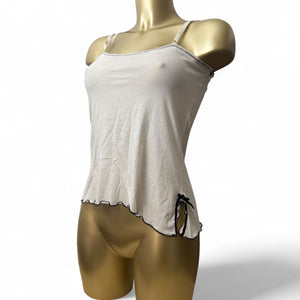 Lettuce hem coquette bow cami top (M)