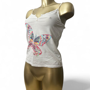 White butterfly cami top (S)