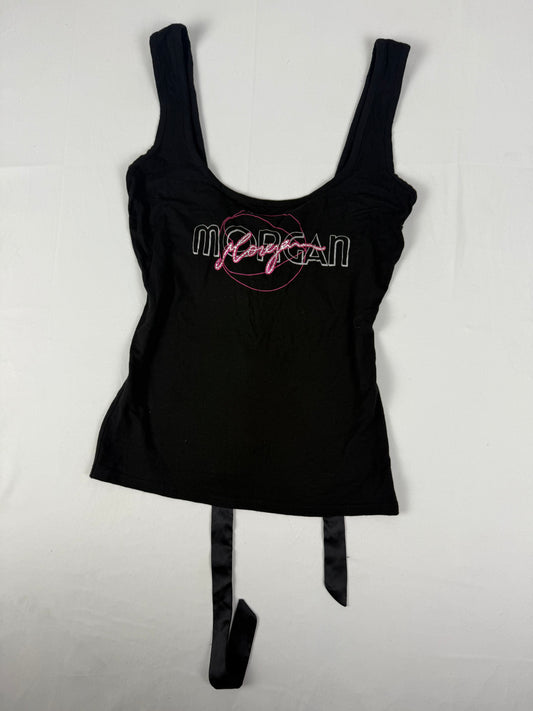 Pink & black tight fit lace up corset top (S/M)