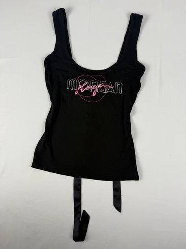 Pink & black tight fit lace up corset top (S/M)