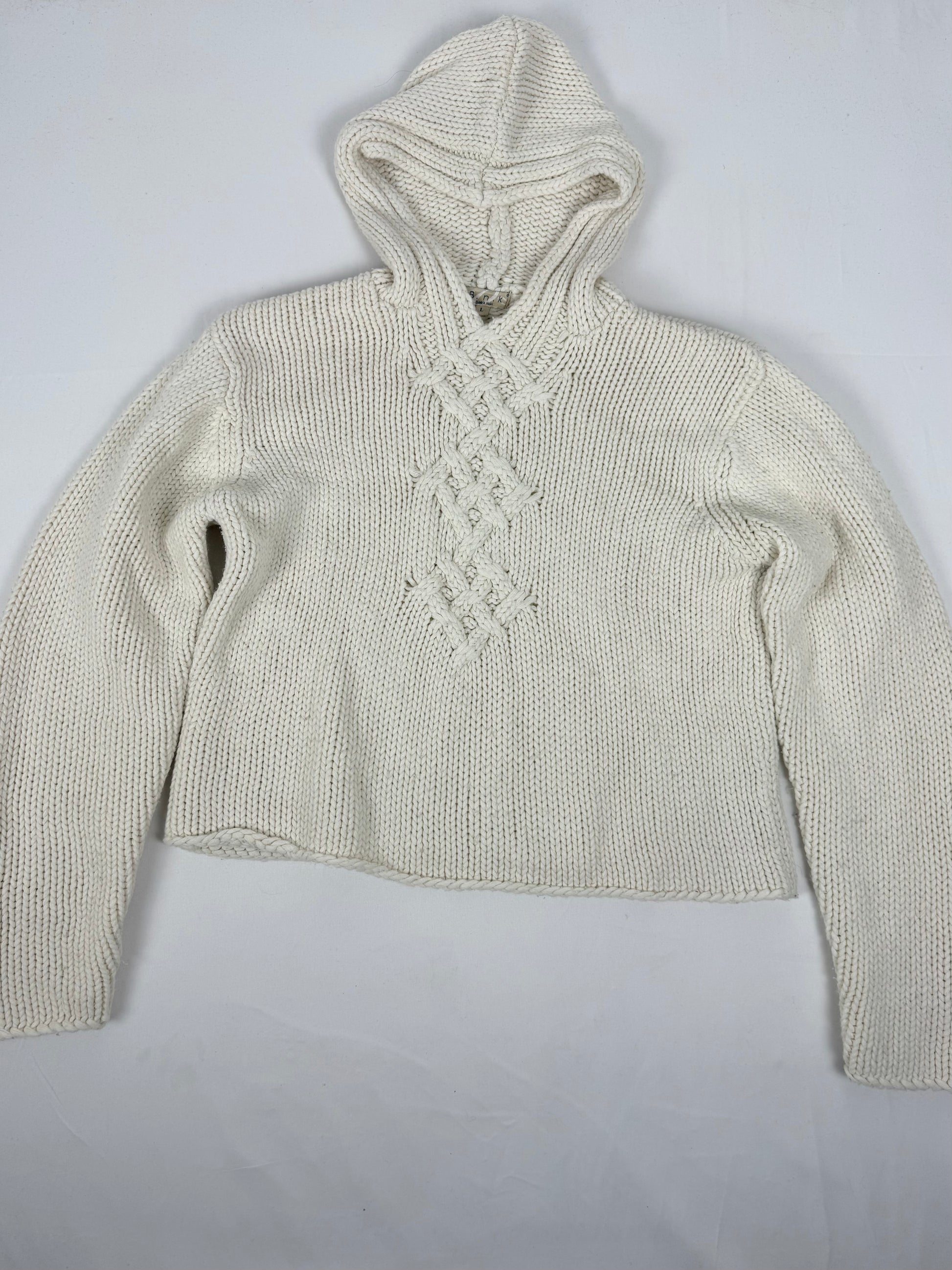 White cream hooded jumper (L)