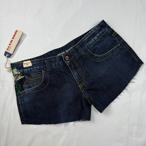 Navy low rise denim mini short (M)