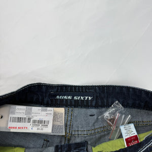 Navy low rise denim mini short (M)