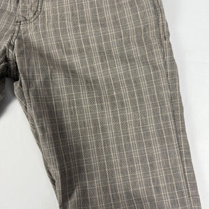 Brown check print low rise baggy pants (M)