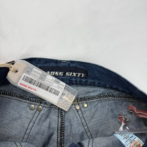 Blue low rise denim mini short (S/M)