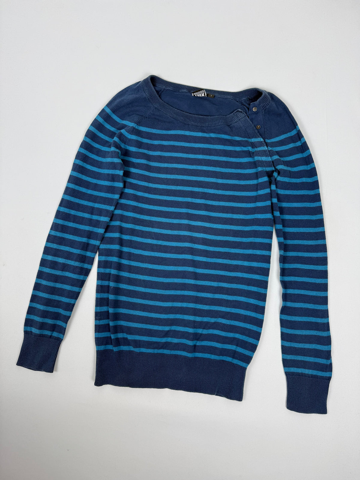 Blue cotton striped jumper (S)