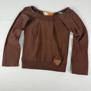 Brown off shoulder tie up long sleeves top (S/M)
